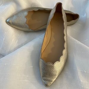Crown & ivy gold ballet flats, size 6